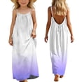 thumbnail image 1 of Vestido sin mangas de cuello redondo para niñas, moda para niñas, lindo vestido largo con tirantes sueltos y cordón en la espalda con degradado de color, 1 of 9