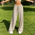 thumbnail image 6 of Women's Soft Knit Drawstring Elastic Waist Pants With Side Pockets, Tummy Control Pull On Trousers, Comfy Casual & Lounge Stretch | TruHer,Khaki S, 6 of 9