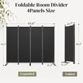 thumbnail image 3 of Jostyle 4 Panel Room Divider, Black Privacy Screen Wall Divider with Opaque Waterproof Polyester Fabric & Reinforced Q195 Steel Frame, Foldable Portable Partition for Office Home Bedroom, 3 of 9