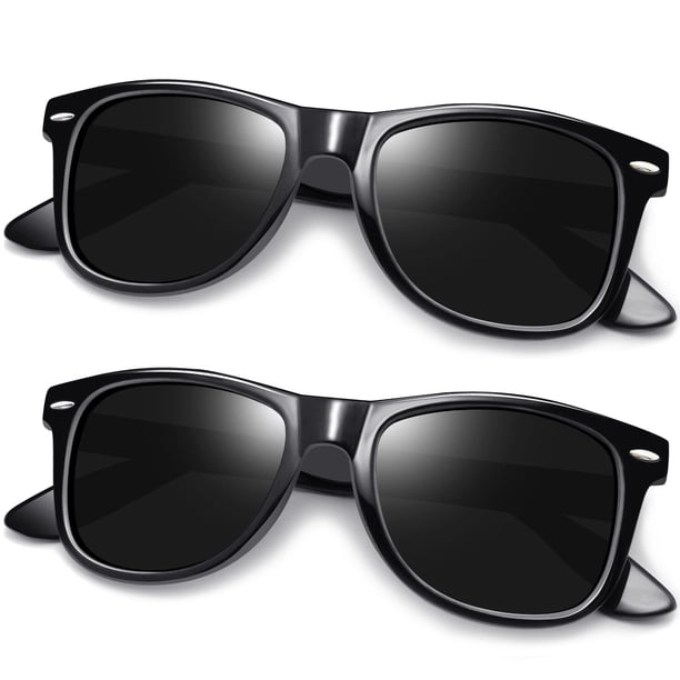 Gafas de sol Joopin Square Polarized UV400 de color negro brillante (paquete de 2)