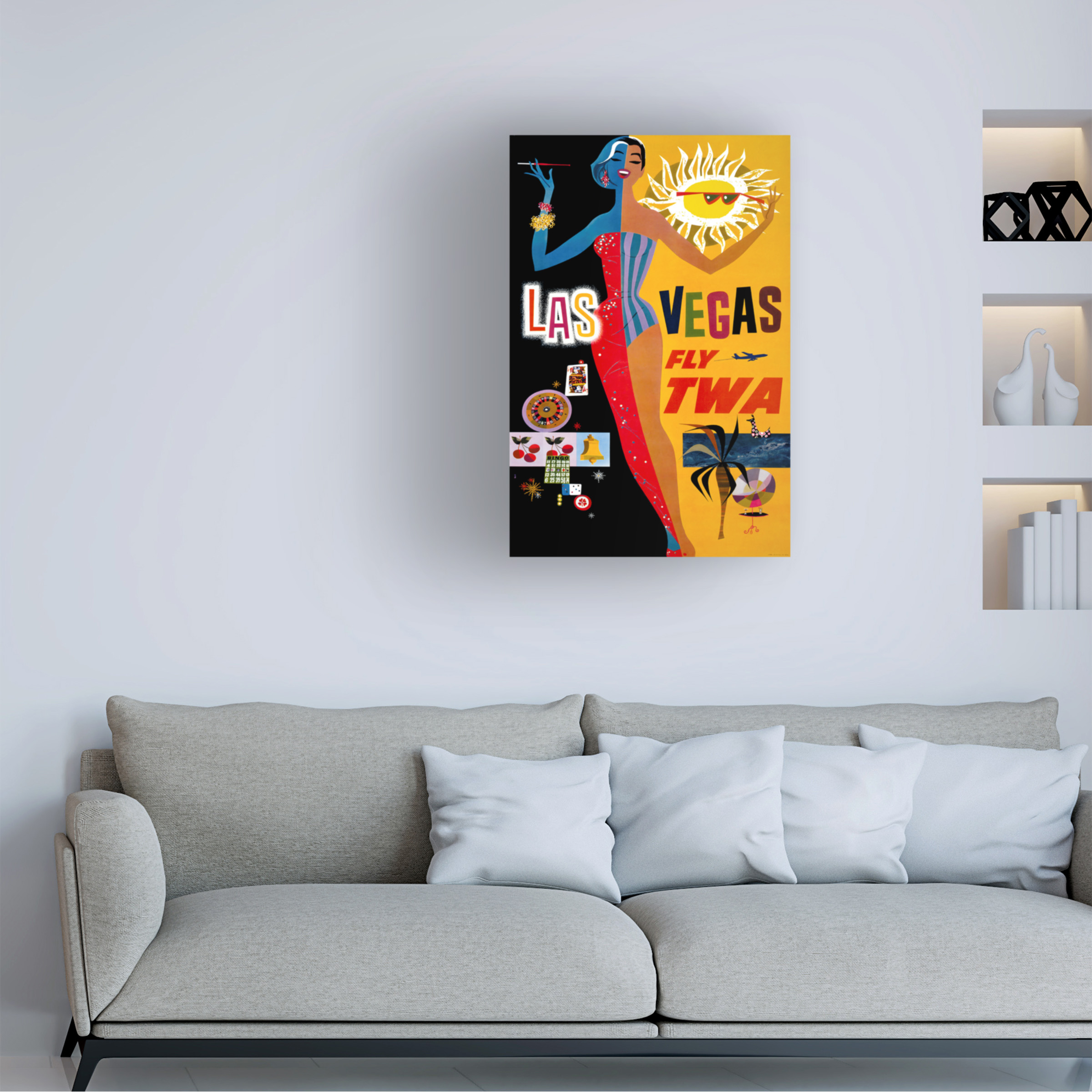 Trademark Fine Art Print Collection Las Vegas Fly TWA Canvas Wall Art - 30x47