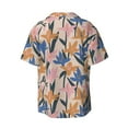 thumbnail image 2 of Wukai Lilies Flowers Men's Casual Short-Sleeve Button Down Shirt - Lightweight Summer Dress Shirt for Daily Wear-Large, 2 of 7
