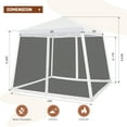 thumbnail image 4 of INTER HUT 10x10 Pop up Canopy Tent with Mesh Netting, Slant Leg Instant Screened House Gazebo, White, 4 of 7