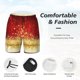 thumbnail image 3 of Fotbe Red Gold Glitter Traje de Baño para Hombre – Shorts de Natación de Secado Rápido con Forro y Bolsillos-Small, 3 of 6