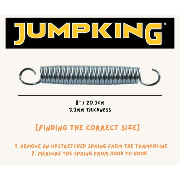 Jumpking Heavy Duty Trampoline Springs 8inch for Trampolines, Stainless Steel Trampoline Replacement Springs (set of 5)