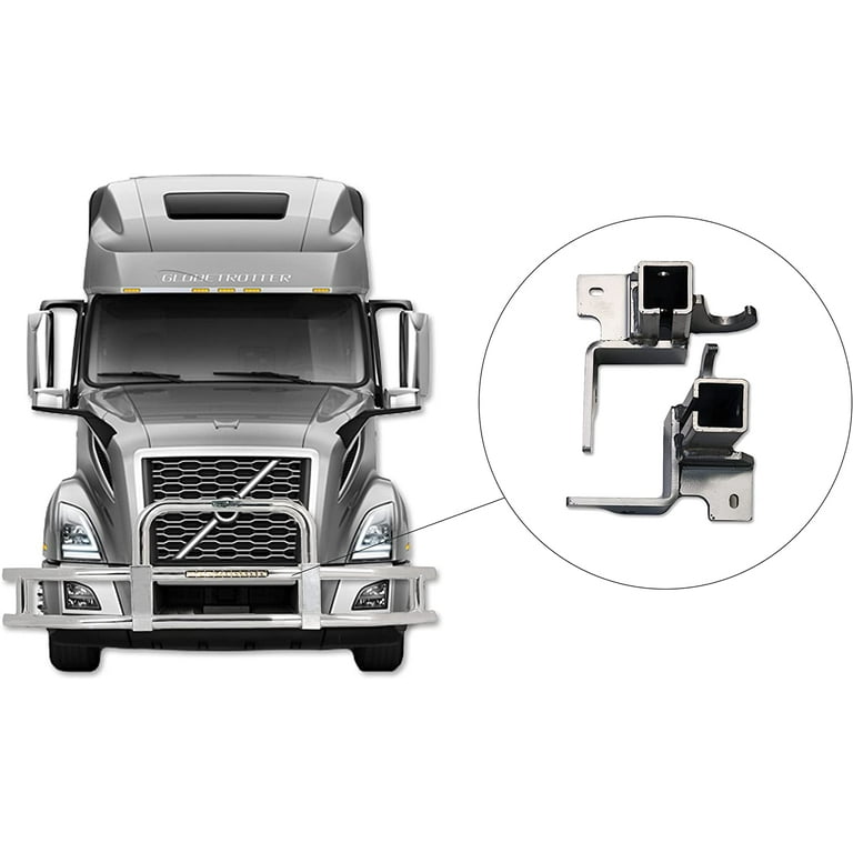 KOZAK Bumper Deer Moose Brush Guard Brackets Mounting Hardware Set for Volvo VNL 2018 and Newer Includes Volvo Truck Accessories Pack