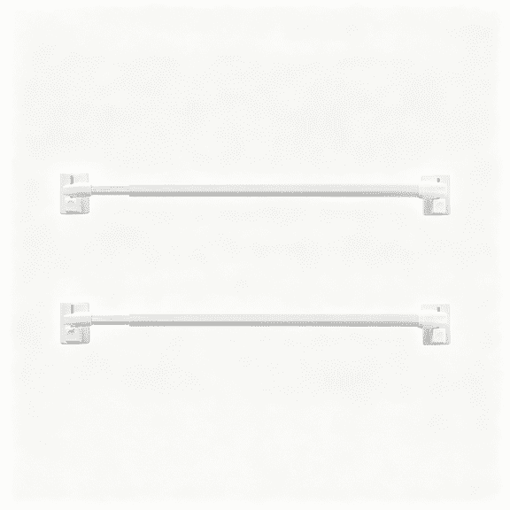 LQSEO Adhesive Curtain Rod No Drill Adjustable Small Curtain Rods Stick on Brackets for French Door Patio Door Cafe Renter Friendly,Easy to Install,16-27 Inch,2 Pack,White