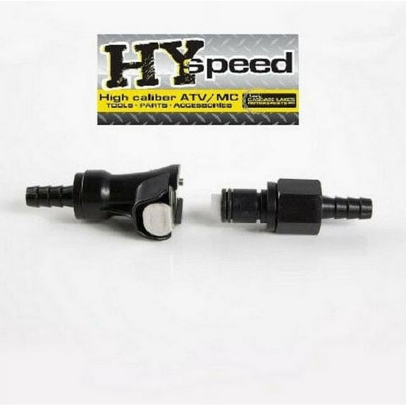 HYspeed Fuel Gas Line Quick Connect Disconnect 1/4" Motorcycle Dual Shut Off (Not for Pressurized Systems)