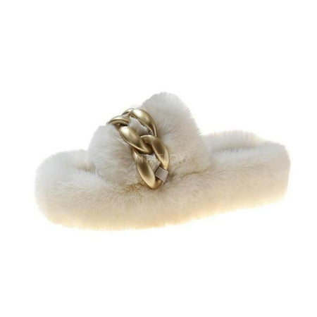 

Fur Slippers Women s New Autumn Winter 2023 Large Size Fashion Thick Bottom Slides Home Open Toe Ytmtloy Zapatillas Mujer Casa