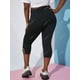 thumbnail image 4 of Leggings de cultivo de recorte adornado de cadena más grande Rosegal Leggings de talla grande, 4 of 5
