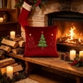 thumbnail image 6 of Soft Velvet Round Tufted Throw Pillow with Star Snowflake Ball Motifs, Christmas Embossed Decorative Cushion for Sofa Couch Bed and Living Room Decor (Multicolor), 6 of 6