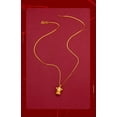 thumbnail image 5 of K-KED 24K Yellow Gold Plated Fashion Delicate Jewelry Little God of Wealth Women Necklace 18in, 5 of 7
