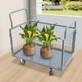 thumbnail image 2 of Platform Truck Cart with Cage, 5-in-1 Multi-Purpose Flatbed Cart, Foldable Hand Truck Load 2000lbs W/4 Wheels Push Cart Dolly for Grocery, Laundry, Garage, Warehouse$$Tools, 2 of 9