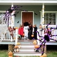thumbnail image 2 of 2 Set Giant Halloween Spider Decorations - 5ft & 4ft - Purple LED Lights - Funny Prank Kit - Spooky Yard Decor, 2 of 7