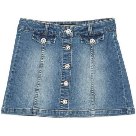 Jordache Girls' Button Front Denim Skirt - Walmart.com