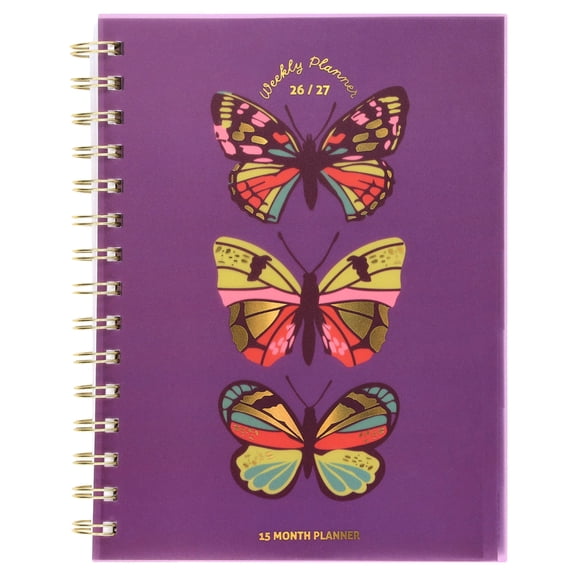 Pen+Gear Medium Butterfly Design Monthly and Weekly Planner