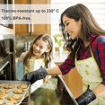 thumbnail image 3 of Silicone Oven Gloves, Heat Resistant Bbq Gloves 1 Pair And 2 Potholders, Perfect For Grill Bbq Kitchen Baking Oven (black), 3 of 5