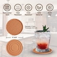 thumbnail image 2 of NOGIS Silicone Coasters for Drinks with Holder, Drink Coasters with Grooved Pattern, Non-Slip Base, Washable and Heat Resistant Coffee Coasters for Table/ Kitchen/Office/Bar (Brown-6 Pack), 2 of 6