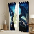 thumbnail image 4 of Erosebridal Magic Dragon Bedroom Curtains Magical Dinosaur Living Room Curtains Bed, 3D Pterosaur Curtains Blue Galaxy Curtains & Drapes, Starry Sky 30%-50% Blackout Curtains, 4 of 6