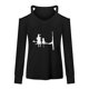 thumbnail image 3 of ICHUANYI Liquidación Moda Mujer Cuello en V Camiseta de manga larga Estampado Hombro frío Blusa suelta Tops ICHUANYI WER202308173194, 3 of 3