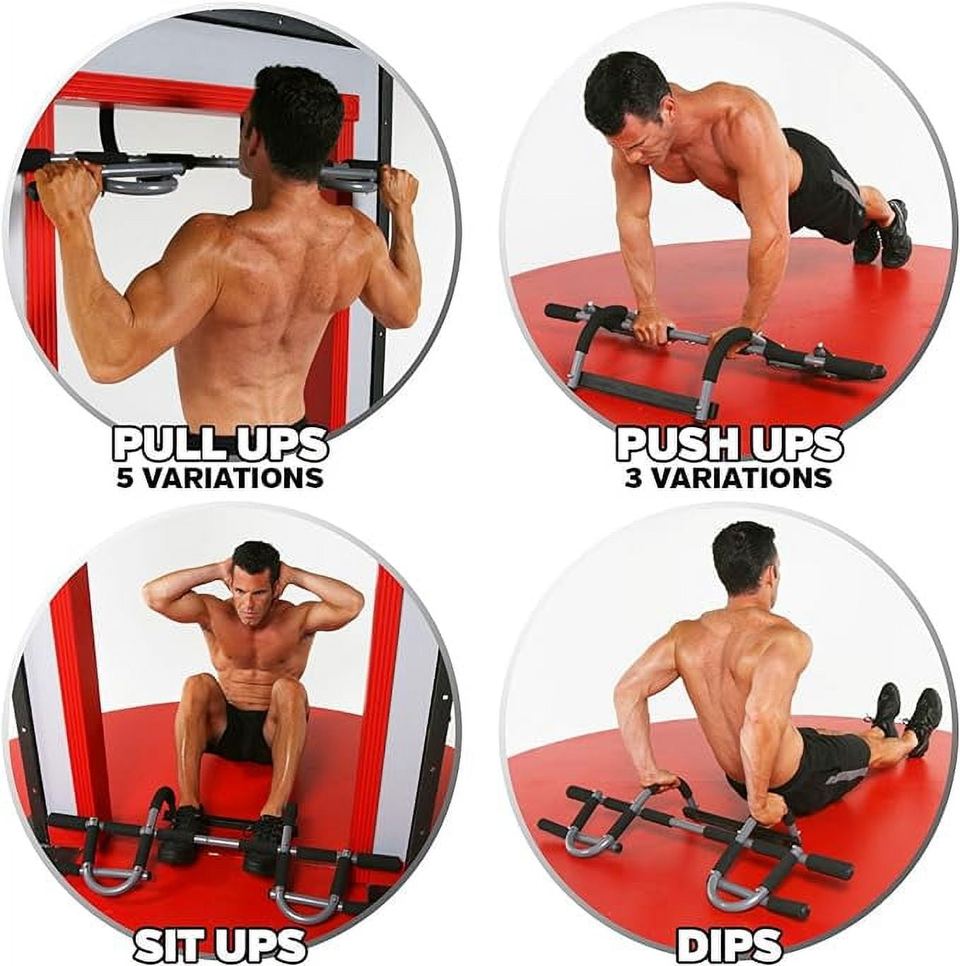Iron Gym Doorway Pull Up Bar, Strength Training Pull-up Door Frame Bars, Total Upper Body Workout Bar for Doorway, Chin Up Bar, Fitness Exercise for Home