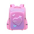 thumbnail image 1 of (Pequeño) Mochila para niños de corazón rosa para niños, mochila escolar preescolar de jardín de infantes de primaria, bonita, multifuncional, de gran capacidad, 1 of 4