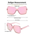 thumbnail image 4 of Gafas de sol Dollger Oversized Square Pink UV400 para mujer/hombre, 4 of 4
