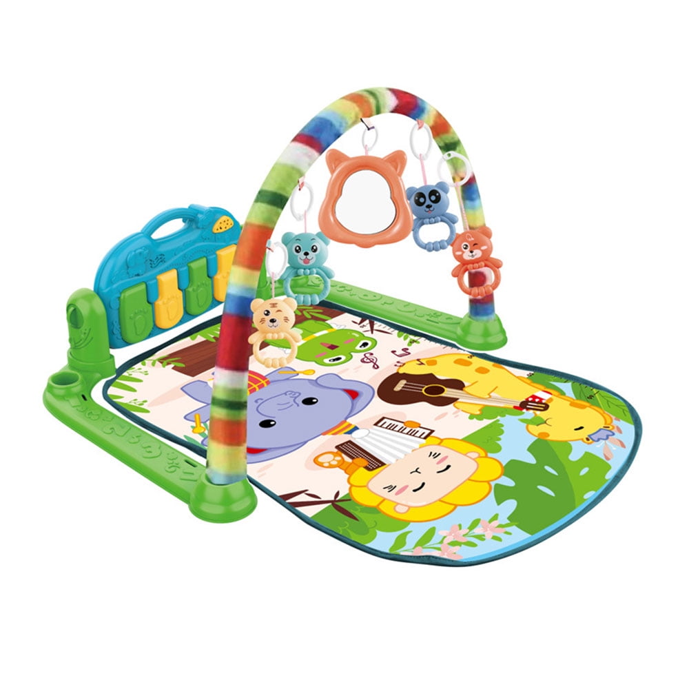 Baby Activity Gym Frame Musical Piano Fitness Playmat with 5 Developmental Toys Newborn Baby