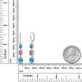 thumbnail image 6 of Gem Stone King 925 Sterling Silver Swiss Blue Topaz 3 Stone Dangle Earrings for Women (5.50 Cttw, Gemstone November Birthstone, Oval Checkerboard 8X6MM, 7X5MM and 6X4MM), 6 of 6