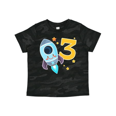 

Inktastic Rocket Space Ship Happy Third Birthday Gift Toddler Boy or Toddler Girl T-Shirt