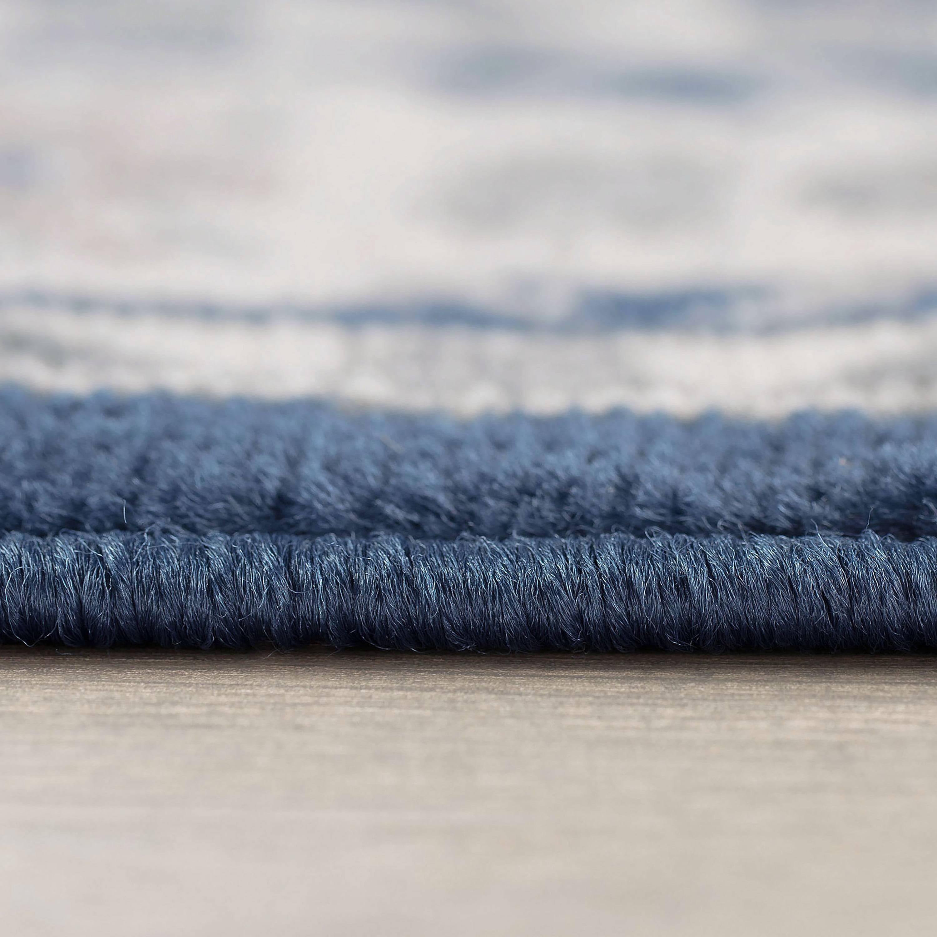 Madison Traditional 4' x 5' Dark Blue Polypropylene Indoor Area Rug