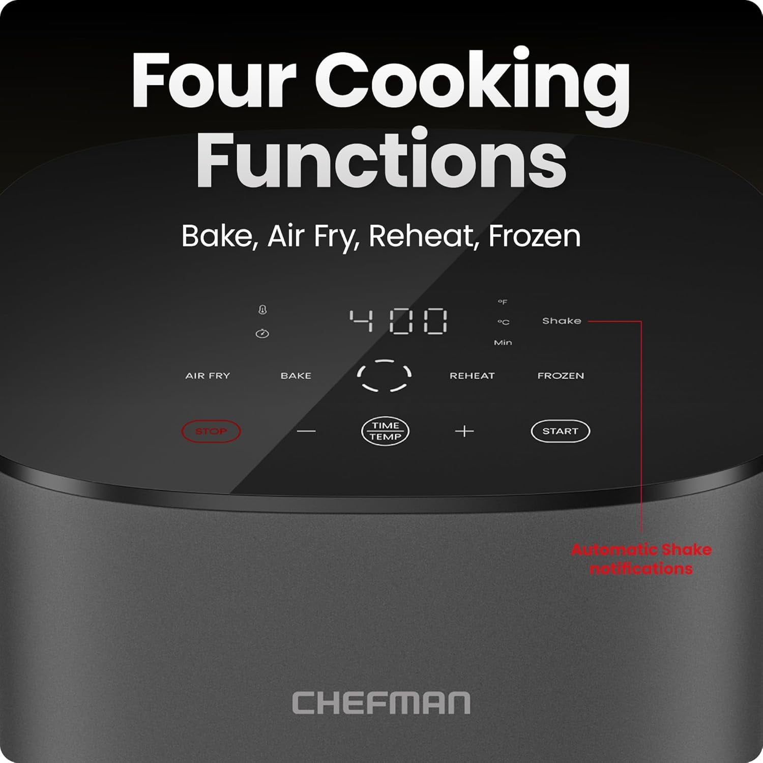 TurboX 4-in-1 Air Fryer, 5-Quart Digital Touch Control for Extra Crispy Chicken and Fries