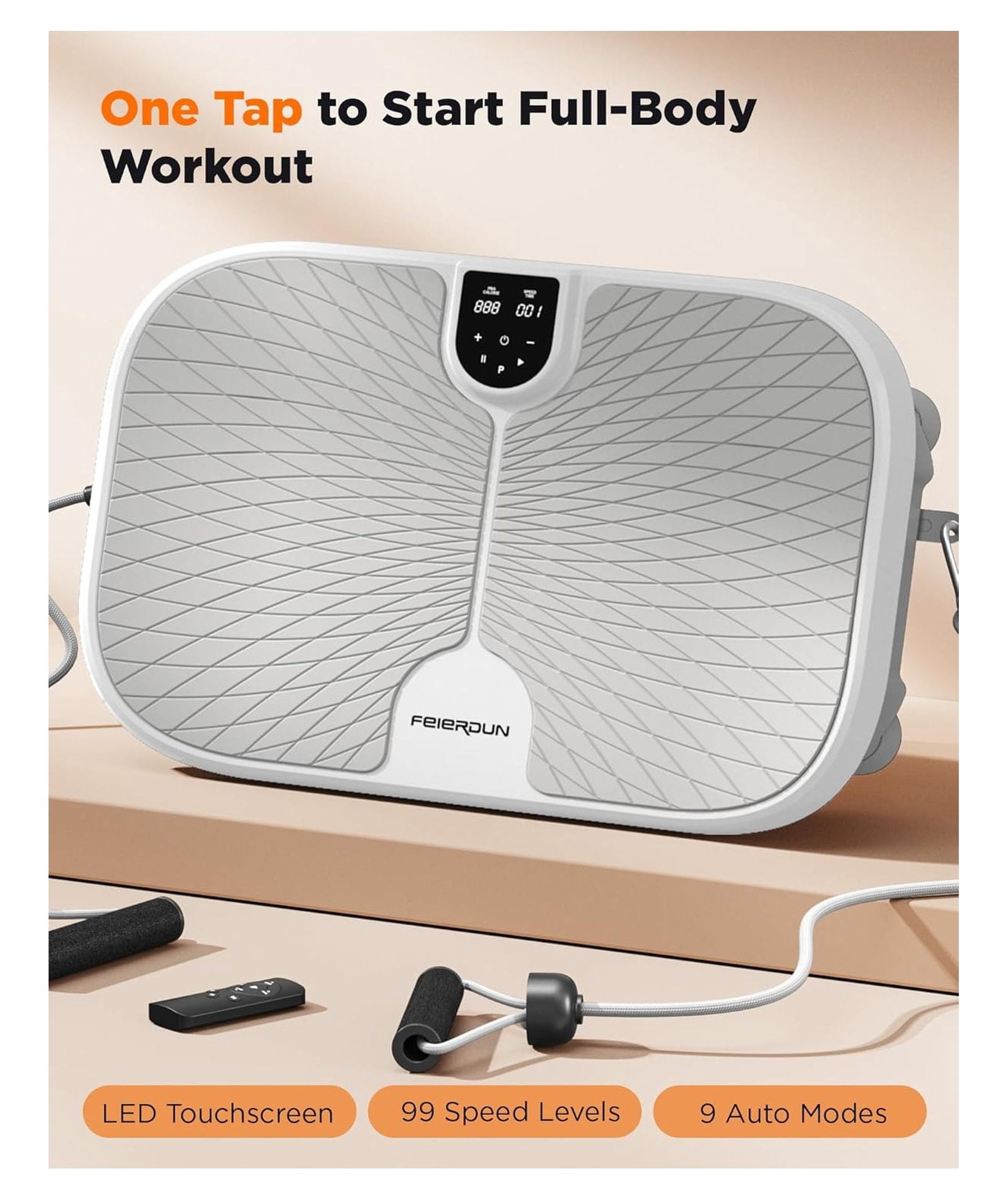 Vibration Plate Exercise Machine, 400 LBS Capacity Vibration Plate for Lymphatic Drainage, Max Space for Whole-Body Workout & Relaxation at Home