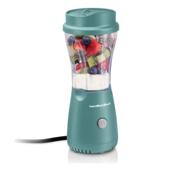 Licuadora Personal Hamilton Beach Blend & Go 414 ml | Licuadora Portátil Alámbrica con Vaso y Tapa de Viaje Libre de BPA 175W