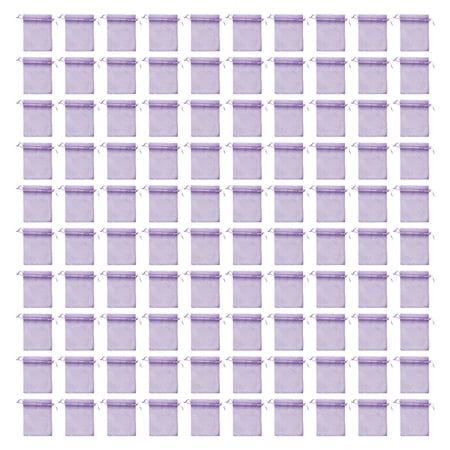 Solivara Color Mesh Jewelry Storage Bags Small Cosmetic Candy Packaging For Wedding Favors(Light Violet 6.69*9.06in)