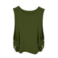thumbnail image 5 of Women's Workout Tank Tops Lightweight Sleeveless Athletic Tops Drawstring Side Ruched Yoga Running Shirts Army Green S, 5 of 6
