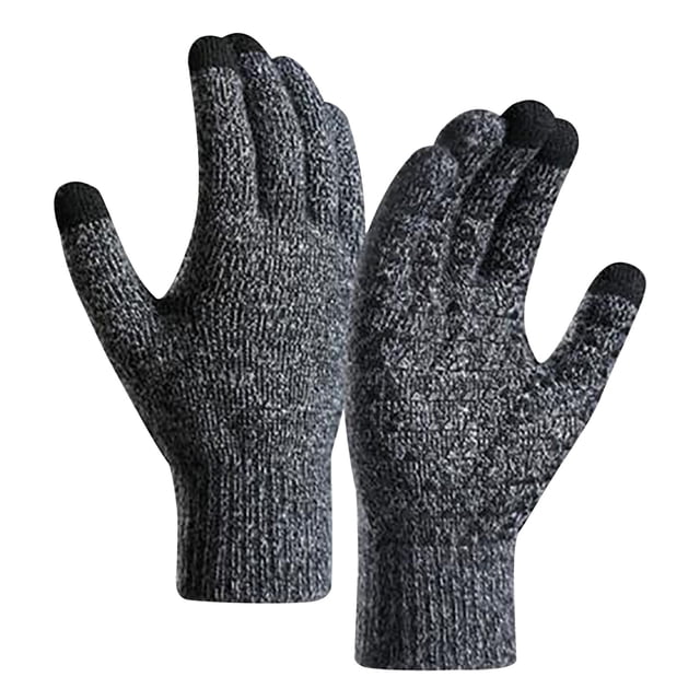 Gloves Mittens Warm Gloves Autumn And Winter Fleece And Thick Screen Knitted Gloves For Cycling Cold And Non-Slip Offset Printing Gloves Gloves Mittens