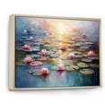 thumbnail image 2 of Designart "Monet's Water Lily Pond Reflections in Art I" Cottage Framed Wall Art - Country Green Lake Entryway Framed Wall Art Print, 2 of 6