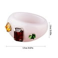 thumbnail image 4 of Women Resin Ring Rhinestone Irregular Wide Chunky Ring Finger Ring Knuckle Ring, 4 of 10