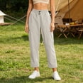 thumbnail image 5 of Hilenly Lightweight Cargo Pants for Women Hiking Pants Women Drawstring Golf Travel Pants with Pockets, 5 of 9