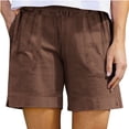 thumbnail image 6 of Guluxicc Women's Cotton Shorts with Pockets Elastic Waist Straight Leg Running Performance Short Trousers for Everyday Gym Workout, 6 of 8