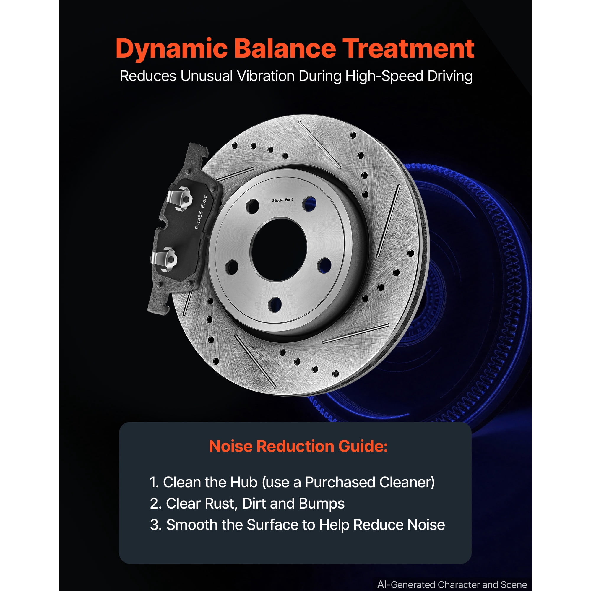 KFFKFF Front and Rear Brake Kit with Ceramic Brake Pads and Drilled Slotted Rotors, Compatible with 2011-2020 Dodge Durango 3.6L, 2011-2014 Jeep Grand Cherokee 3.6L 5.7L