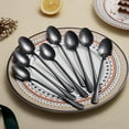 thumbnail image 3 of Black Long Handle Spoon, Coffee Stirrers, Premium Stainless Steel Coffee Spoons, Ice Tea Spoons, Ice Cream Spoon, Cocktail Stirring Spoons, Tea Spoons, Set of 8 (Black), 3 of 7