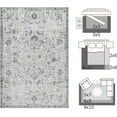 thumbnail image 2 of Area Rug x Vintage Rug Indoor Washable Rug Retro Accent Rug Distressed Carpet Multi Floral Print Country Boho Rug Non Slip Kitchen Bedroom Living Room Dining Room Office, 2 of 9