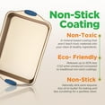 thumbnail image 4 of NutriChef 6 Pcs Nonstick Bakeware Set Carbon Steel Baking Trays W/ Heat safe Silicone Handles, Gold, 4 of 8