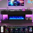 thumbnail image 3 of Blotout 82'' Fireplace TV Stand for 85/90''TV with 50'' Fireplace, LED Modern High Gloss Entertainment Center with Power Outlet, TV Console Table with 8 Handleless Storage Drawers, Black, 3 of 9