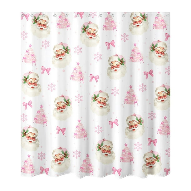 Cortinas de Papá Noel para el hogar, adecuadas para salas de estar, estilo rural, paisaje invernal, cortinas con estampado de Papá Noel, translúcidas