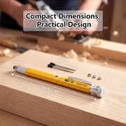 Husband Dad Birthday Personalized Gifts 12-in-1 Multi-Tool Construction Pen with LED Light, Ruler & Screwdriver, Yellow