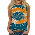 thumbnail image 2 of Women Tops under $5! Cagogo Tie Dye Tank Tops for Women Trendy Summer Sleeveless Loose Fit Top Round Neck Colorful Printed Casual Graphic Cute Basic Tee Shirts Beach Travel Outfits, 2 of 4