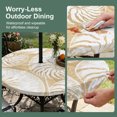 thumbnail image 5 of Round Outdoor Tablecloth with Umbrella Hole and Zipper, Coastal Shell Beige Tablecloth with Elastic Waterproof, Ocean Shell Beach Summer Patio Table Covers for 31" - 35" Picnic Pool Tables, 5 of 9